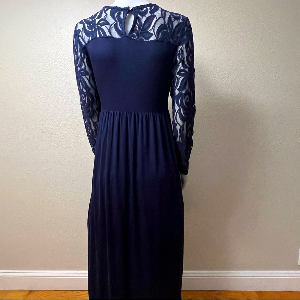 Pink Blush Navy Blue Lace Maxi Dress - Picture 8 of 16